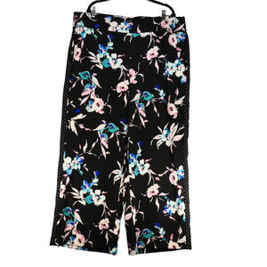 Lane Bryant Pants Womens 22 24 High Rise Wide Leg Floral Polka Dot Multicolor